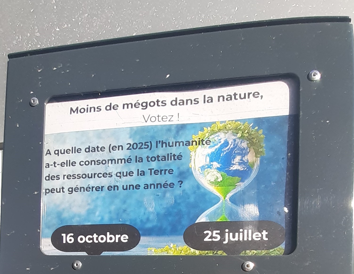 Question cendrier entrée principale BMD